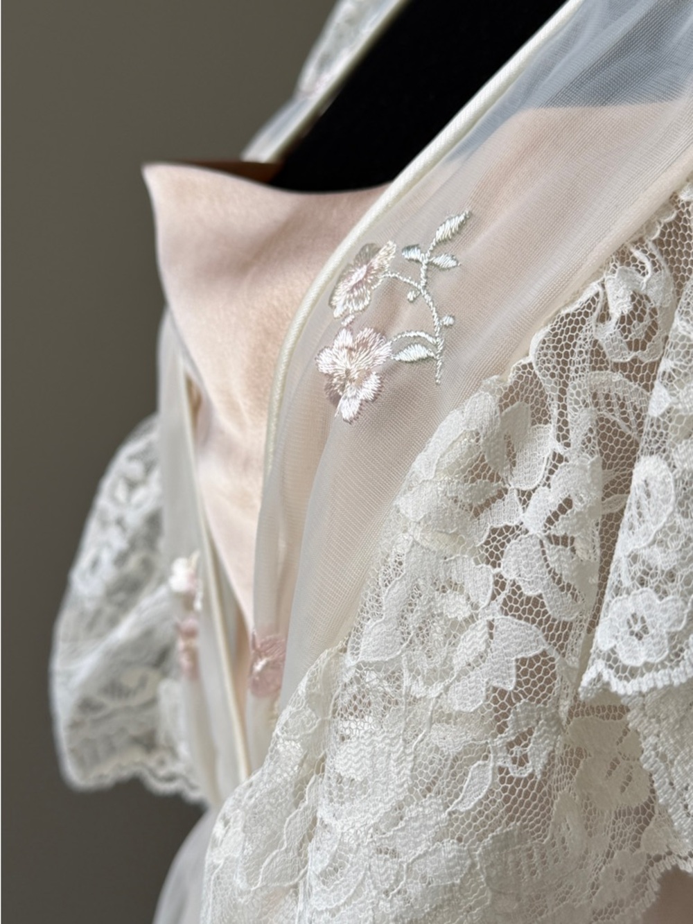 Vintage Sheer Lace Robe in Ivory - Women's Intimates - Picture 13 of 15